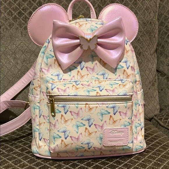 Disney Loungefly Butterfly Backpack with iridescent Pink Accents - Picture 1 of 8